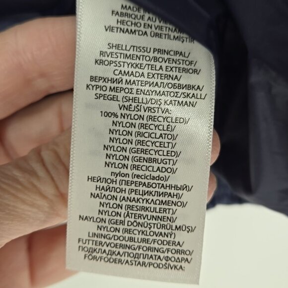 Polo Ralph Lauren Navy Puffer Water Resistant Down Long Coat Zip Snap Closure 4T - Picture 9 of 9